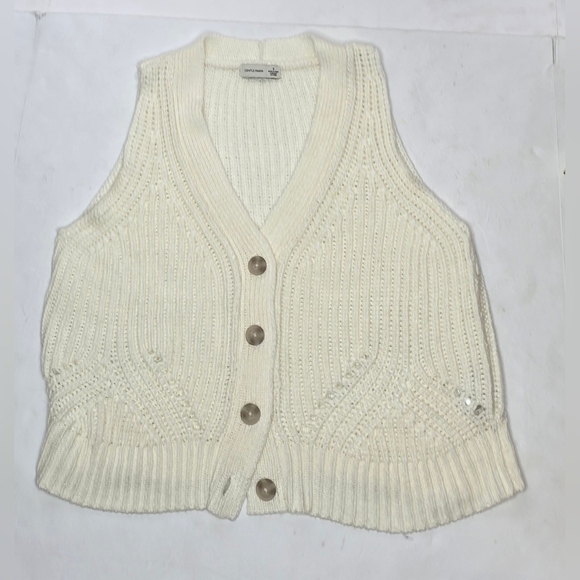 Gentle Fawn Cream,knit, Button Up, Sweater Vest. Small - Picture 8 of 15